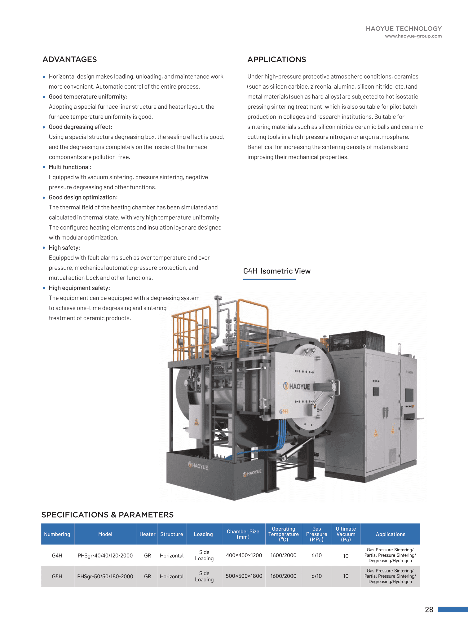 G Series gas pressure furnace brochure page 3