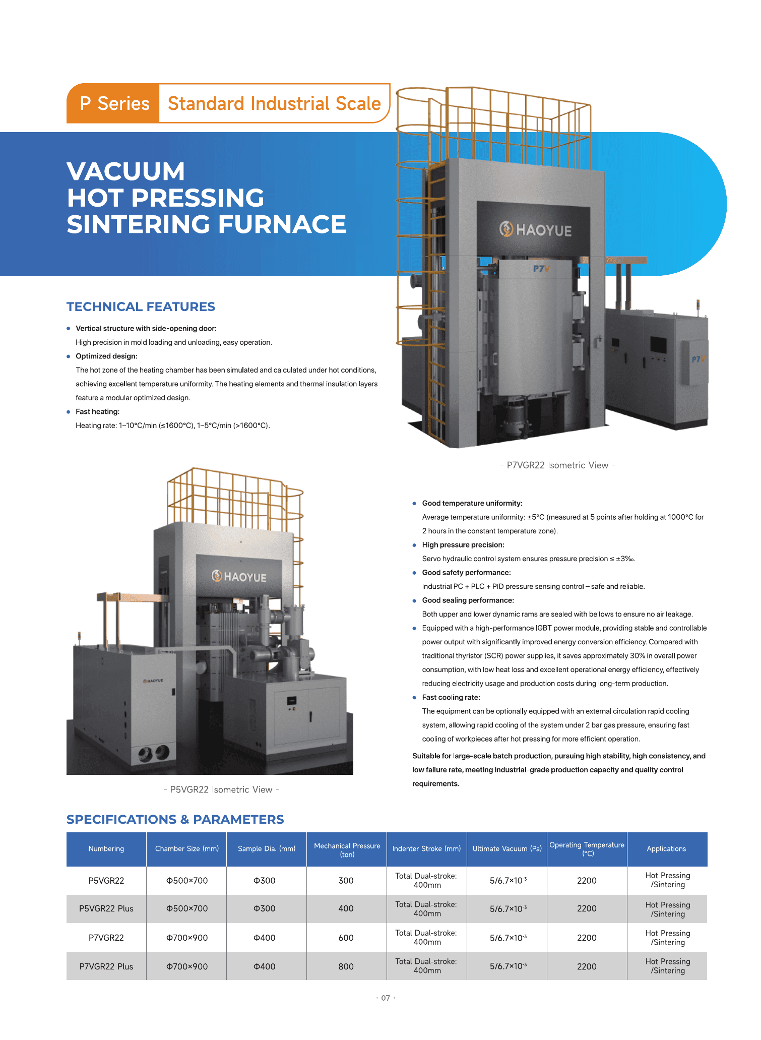 P Series hot pressing furnace brochure page 8