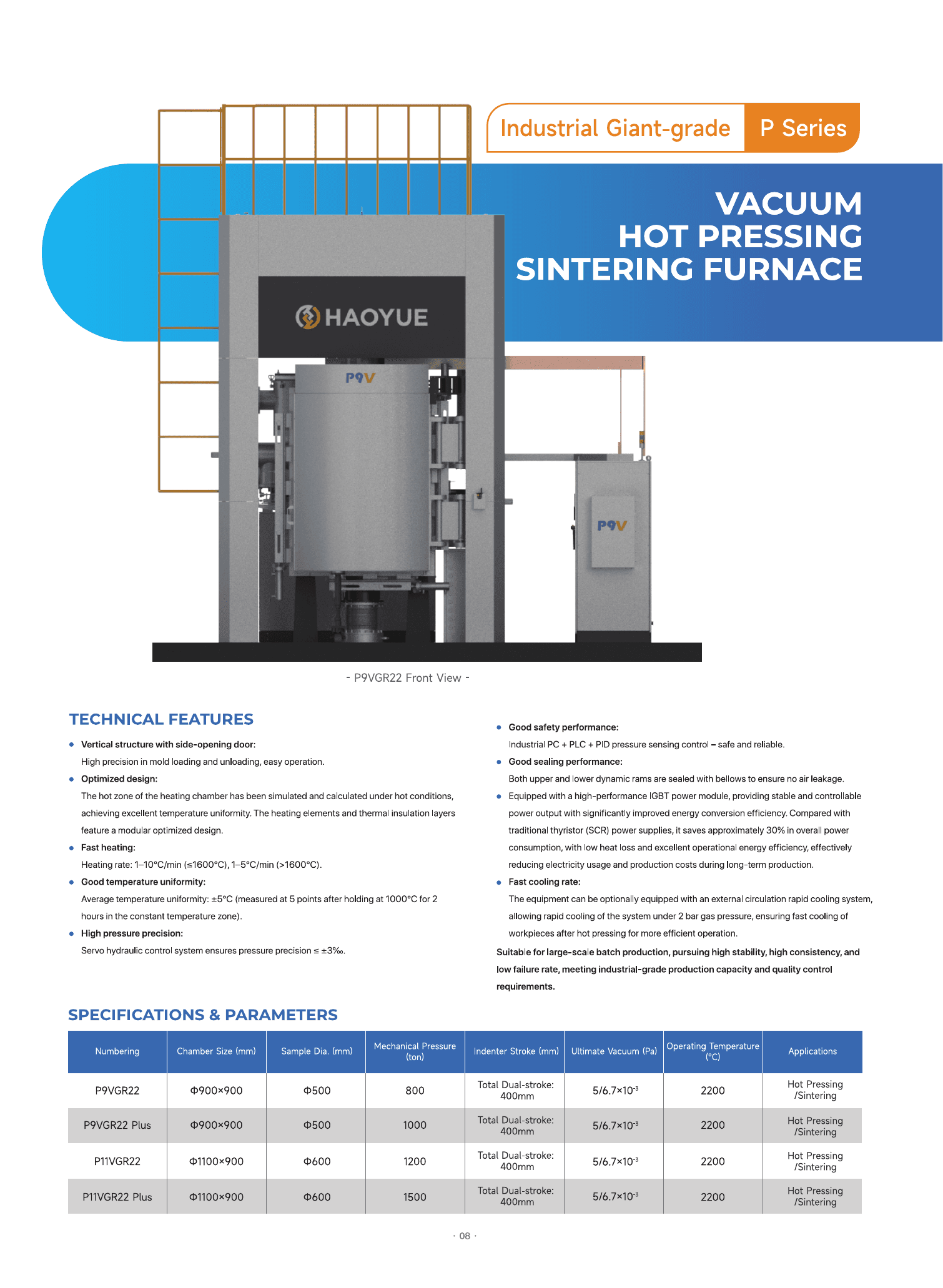 P Series hot pressing furnace brochure page 9