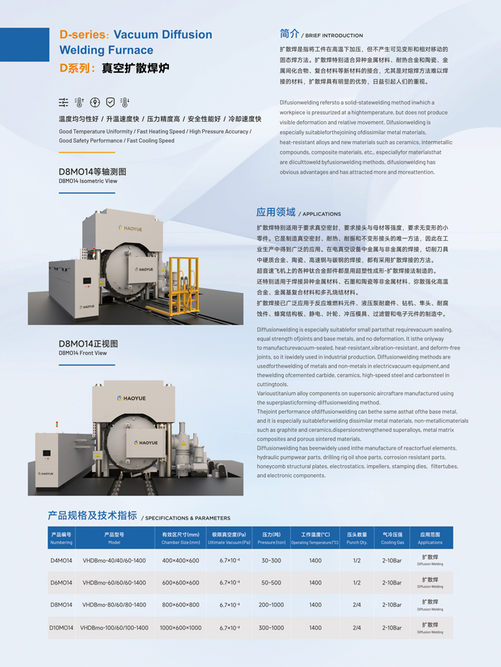 D series Industrial Vacuum Diffusion Welding Furnace